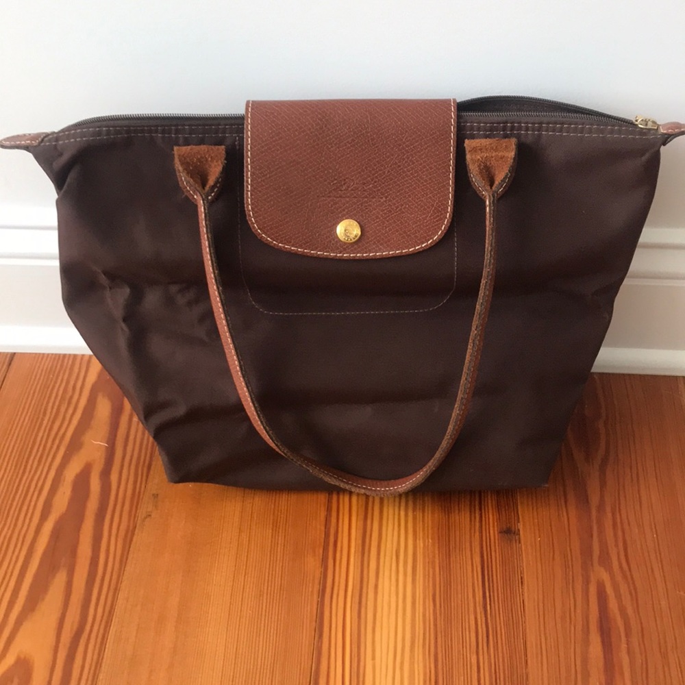 Longchamp small brown tote
